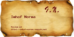 Imhof Norma névjegykártya